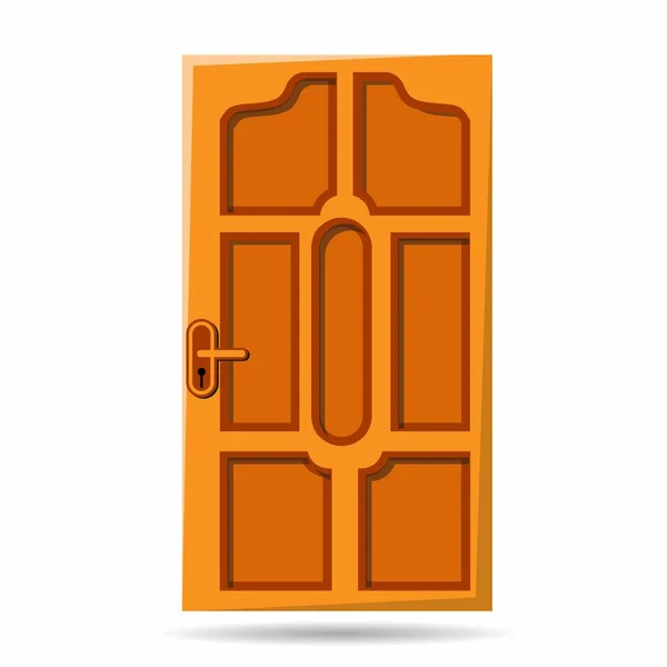 Cartoon Door Illustration Brown Orange Colors —  Vetores de Stock