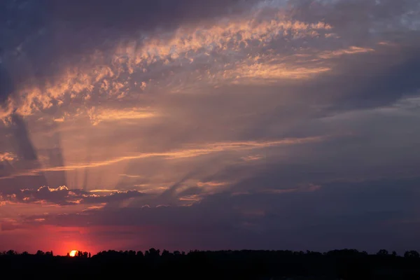 Sunset Cloudy Sky Beautiful Clouds — Stockfoto