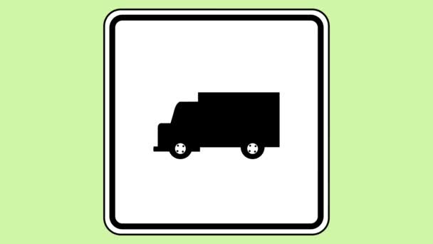 Animated Truck Sign Restricted Symbol Add Life Appeal Your Visual — Stockvideo