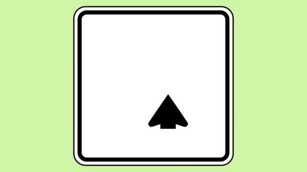 Animated Left Turn Road Sign Having Black Arrow Moving Left — Wideo stockowe