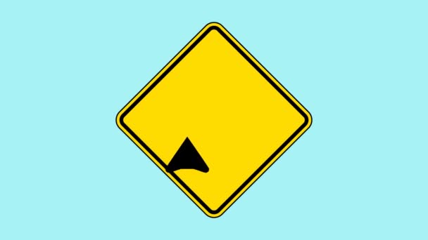 Animated Yellow Sign Saying Right Curve Ahead Add Life Appeal — Stock Video