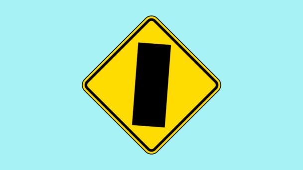 Animated Yellow Sign Saying Traffic Signal Ahead Add Life Appeal — Wideo stockowe