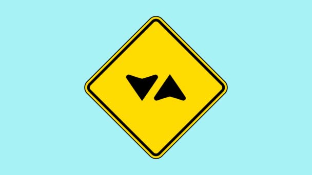 Dies Ist Ein Animiertes Gelbes Schild Auf Dem Steht Einbahnstraße — Stockvideo