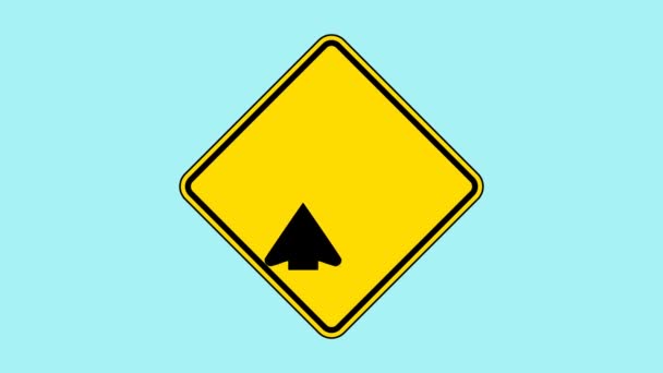 Animated Yellow Sign Saying Right Turn Ahead Add Life Appeal — Vídeo de Stock