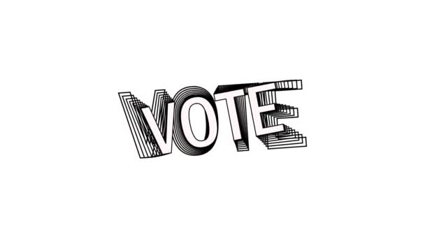 Voici Typographie Cinétique Animée Mot Votez Avec Effet Mouvement Écho — Video