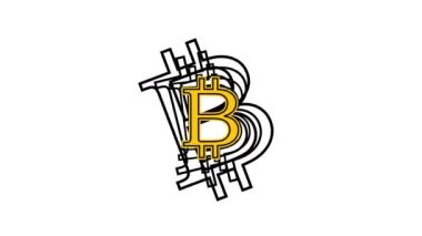 Bu Bitcoin para işaretinin eko hareketli animasyon kinetik tipografisi. Bugünkü görsel yaratıcılığınıza hayat ve cazibe ekleyin! Sanat Büyüsü Canlandırmaları: 