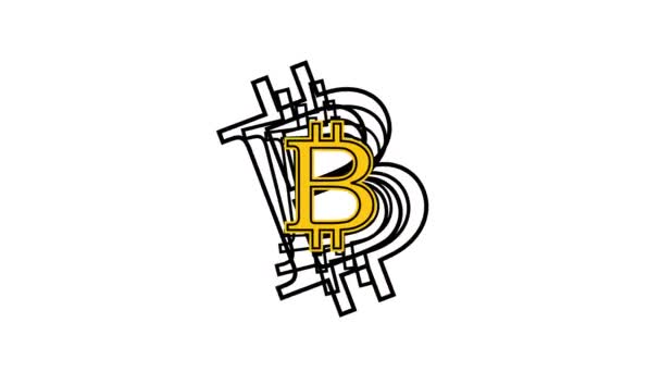 Bitcoin Pénzjel Animált Kinetikus Tipográfiája Visszhang Mozgás Effektussal Add Élet — Stock videók