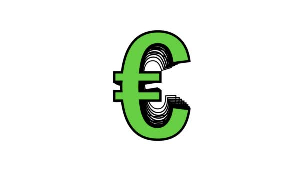 Animated Kinetic Typography Euro Money Sign Echo Motion Effect Add — Vídeos de Stock