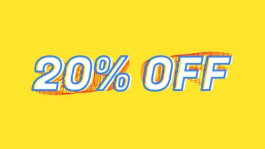 This is the animated kinetic typography of the phrase: Twenty percent off (20%), with the echo motion effect. Add life and appeal to your visual creative work today!  Art Allure Animations: 
