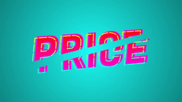 Animated Kinetic Typography Word Price Being Cut Two Pieces Add — Stock videók
