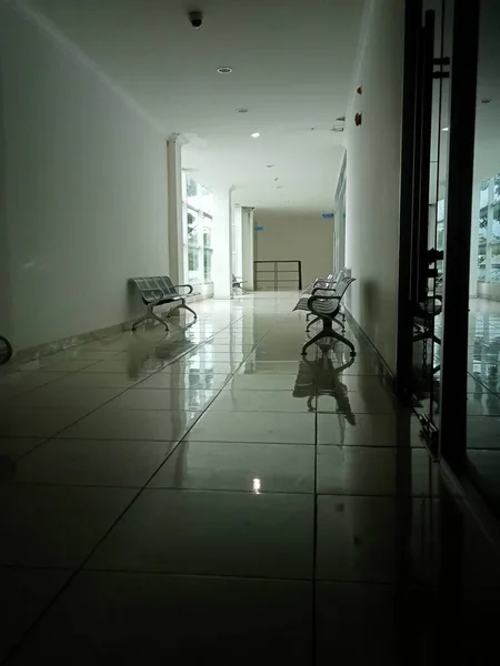 Waiting Room Prepared Hospital Patients Rows Empty Seats — 图库照片