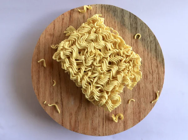 Dry Instant Noodles White Background Fast Food Modern Food — Fotografie, imagine de stoc