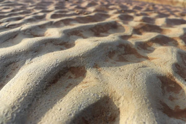 Wave Shaped Sand Due Flow River Water — ストック写真