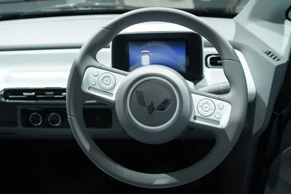 Tangerang Indonesia August 2022 Wuling Car Logo Steering Wheel Gaikindo — Stock Photo, Image