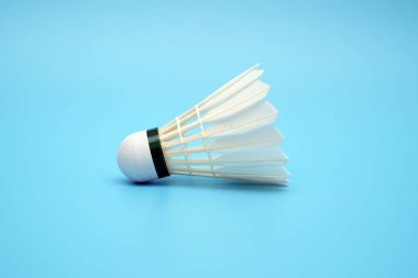 Shuttlecock badminton on blue background