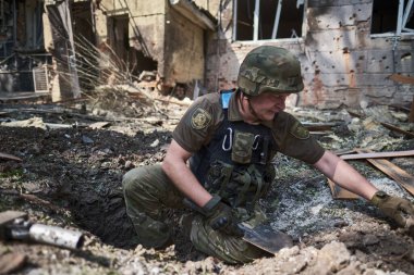 Kharkiv, Ukraine. August 30, 2022. House was ruined  by a russian self-propelled artillery gun Pion