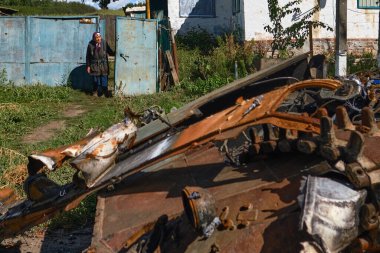 Husarivka, Izyum district, Kharkiv Oblast. September 7, 2022. The front line is very close. The village is almost empty after russian  occupation at the beginning of the war. Shelling still goes on. 
