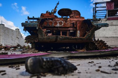 Husarivka, Izyum district, Kharkiv Oblast. September 7, 2022. The front line is very close. The village is almost empty after russian  occupation at the beginning of the war. Shelling still goes on. 
