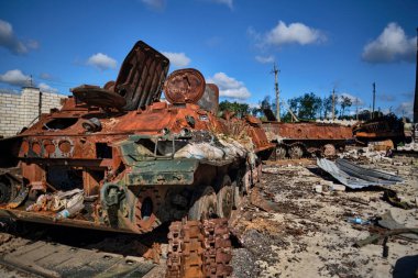 Husarivka, Izyum district, Kharkiv Oblast. September 7, 2022. The front line is very close. The village is almost empty after russian  occupation at the beginning of the war. Shelling still goes on. 