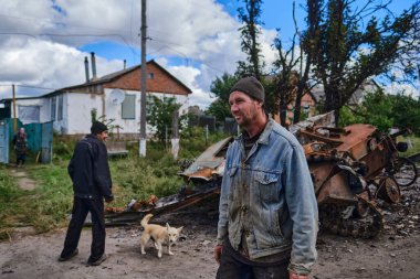 Husarivka, Izyum district, Kharkiv Oblast. September 7, 2022. The front line is very close. The village is almost empty after russian  occupation at the beginning of the war. Shelling still goes on. 