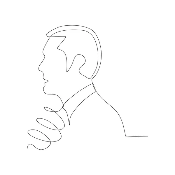 Continuous line drawing a man Vector Image