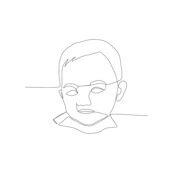 Continuous Line Drawing Boy Vector Image — Fotografia de Stock