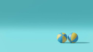 En Düşük Konsept Yaz Sahil Oyunu Teması ile 3B Hazırlama Sahil Topu