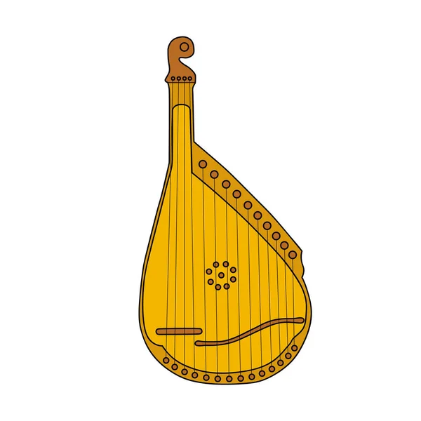 Ukrainian Traditional Musical Instrument Bandura Bandura Plucked String Musical Instrument — Stock Vector