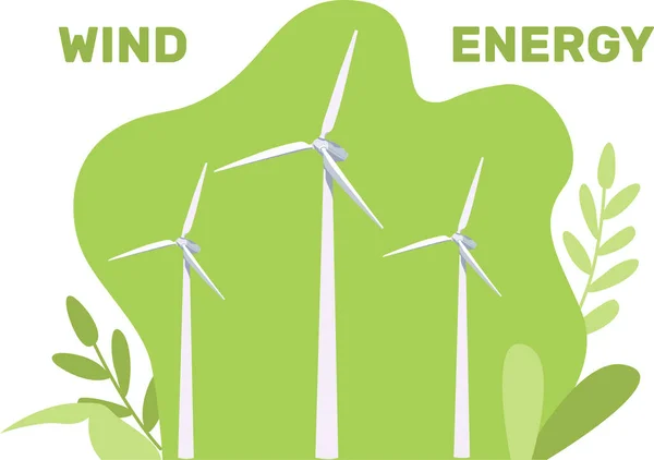 Onshore Wind Farms Green Energy Wind Turbines Wind Turbines Vector — Stockvector