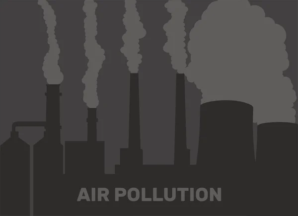 Air Pollution Industrial Factory Exhaust Gas Contaminate Urban Atmosphere Toxic — Stok Vektör