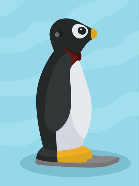 Pinguim Ajudante Patinagem Criança Patina Ajuda Treinamento Temporada Inverno Atividade — Vetor de Stock