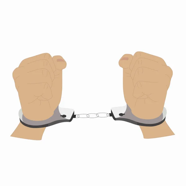 Handcuffs Icon Illustration Crime Collection Human Jail Prisoner Concept Criminal — Stock Vector