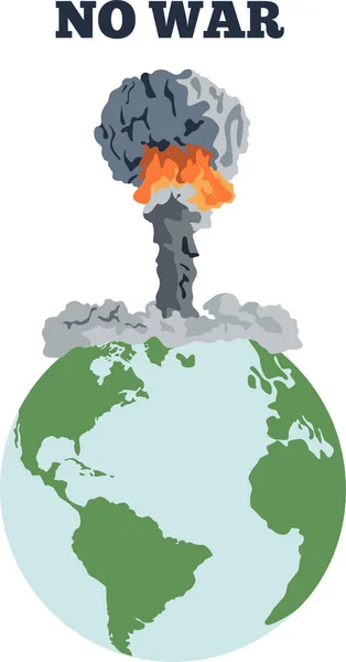 Eksplozja Jądrowa Duża Chmura Grzybów Świecie Bomba Atomowa Broń Jądrowa — Wektor stockowy