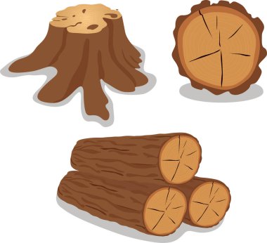 Dalgalı halka deseninin ağaç kesimindeki vektör ahşap dokusu. Beyazda izole edilmiş tek renkli tahta kütük. Ağaç gövdesi halkaları. Kereste ve kütük vektörü