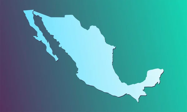 蓝绿色渐变的墨西哥地图背景 最适合办公室 起落页 小册子 壁纸等 — 图库矢量图片