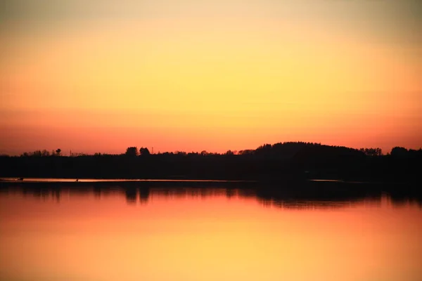 Sunset Lake Fryland Time Norway — Stockfoto