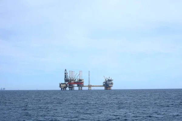 Olieplatform Offshore Ekofisk Noorwegen Met Bewolkte Achtergrond — Stockfoto