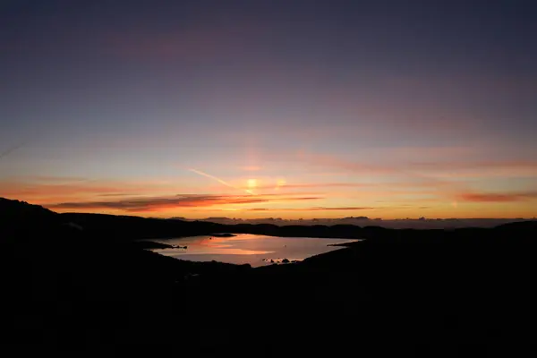Holmavatn, Jaeren, Norveç üzerinde güzel bir günbatımı
