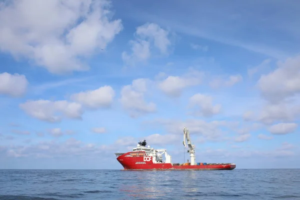 Bouwschip Bedrijf Zee Noordzee — Stockfoto
