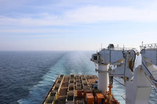 Construction Vessel Sailing Mediterranean Sea — ストック写真