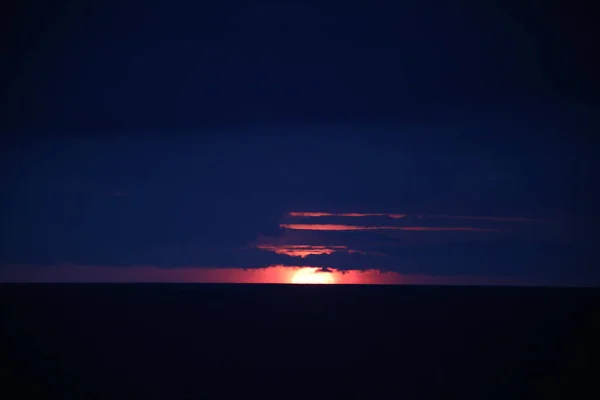 Cloudy Sunset Offshore North Sea — Foto de Stock