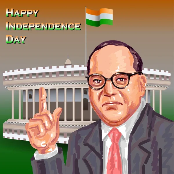 August Happy Indepence Day Bharat India Tricolor Orange Green White — Zdjęcie stockowe