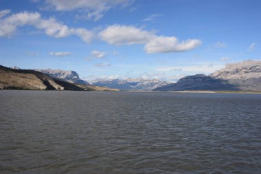A lake among the mountains of Jasper National Park Canada.