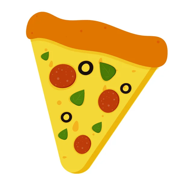 Vector Pepperoni Pizza Slice Fast Food Illustration Vector Desing — Stock vektor