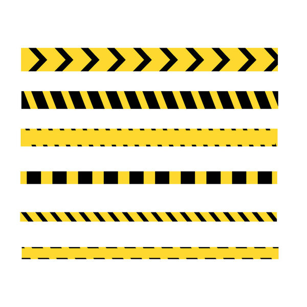 Warning tapes set for construction and crime. Vector illustaration