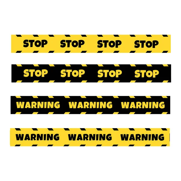 Warning Tapes Set Construction Crime Stop Tapes Vector Illustaration — Stockový vektor
