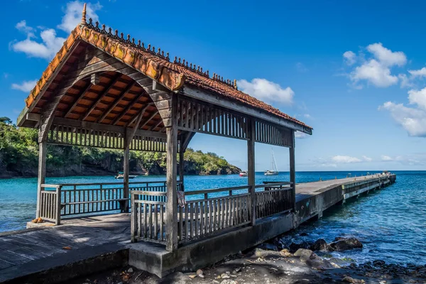 Anse Noire Martinique Beach Pontoon — Stockfoto