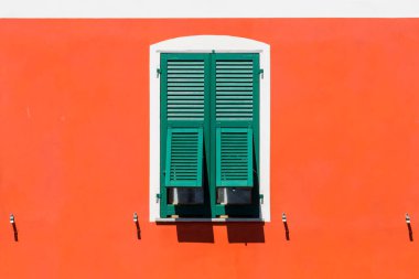 Traditional window of Italian house of Manarola, Cinque Terre National Park, Italy