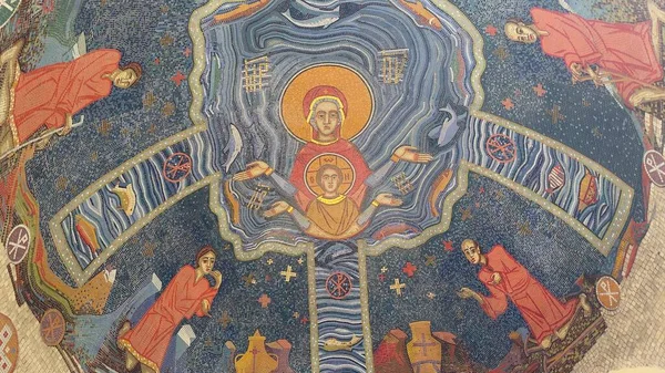 Релігійна Мозаїка Зображує Православних Святих — стокове фото