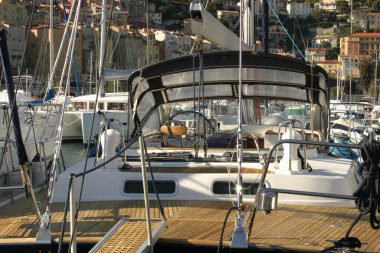 Luxury boat mooring in the harbour of Menton in Nice